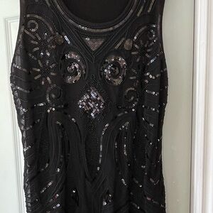 Black Sequin Embellished Dress